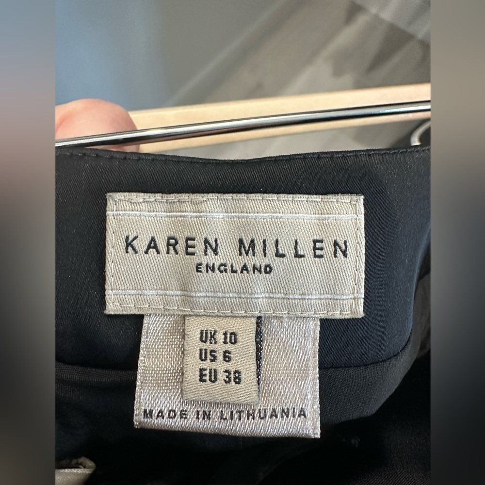 Karen Millen black satin cocktail dress, size 6 - Picture 3 of 5